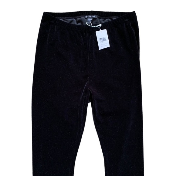 Eileen Fisher Velvet Black Ankle Leggings New With Tags XS Recycled Polyester - Picture 5 of 11